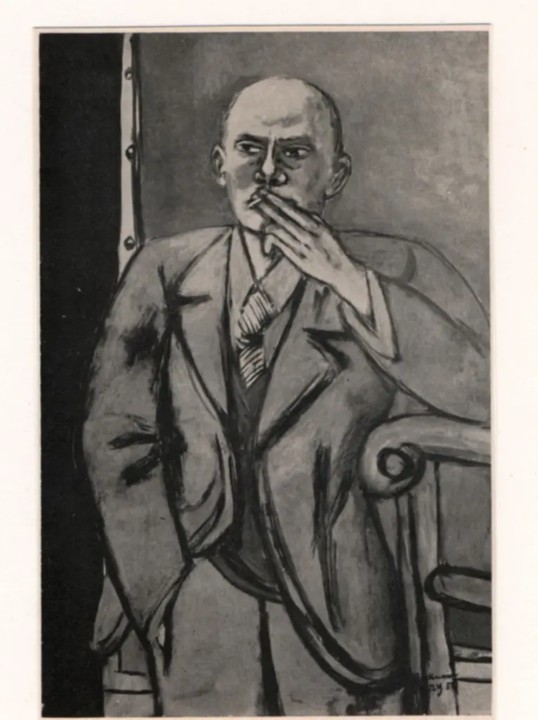 Anonimo , Beckmann, Max - sec. XX - Self portrait in blue jacket , fronte