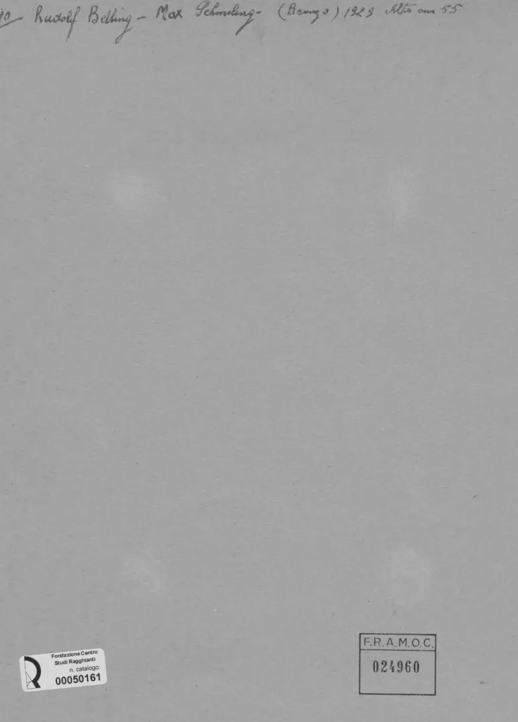 Anonimo , Belling, Rudolf - sec. XX - Lottatore , retro