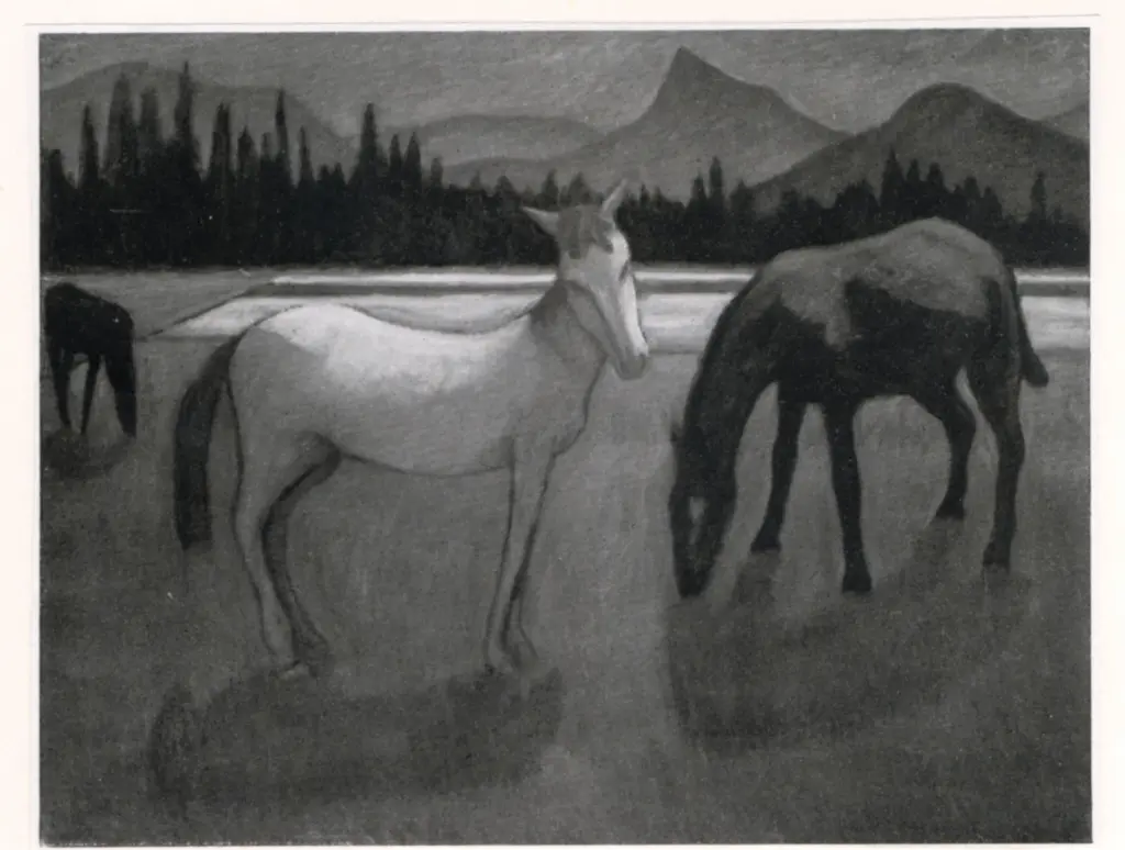 Anonimo , Berg, Werner - sec. XX - Horses in the night , fronte