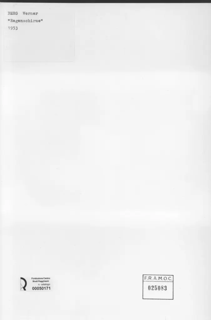 Anonimo , Berg, Werner - sec. XX - Regenschirme , retro