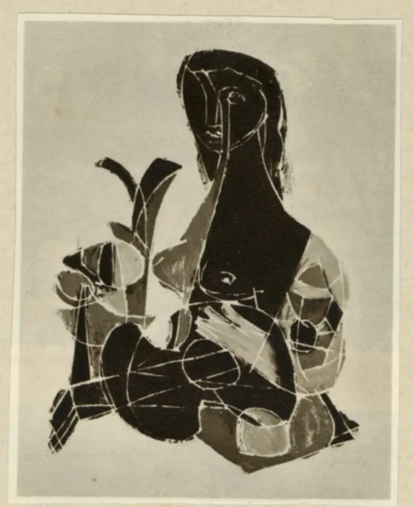 Anonimo , Biese, Gert - sec. XX - M&auml;dchen mit Chitarre , fronte