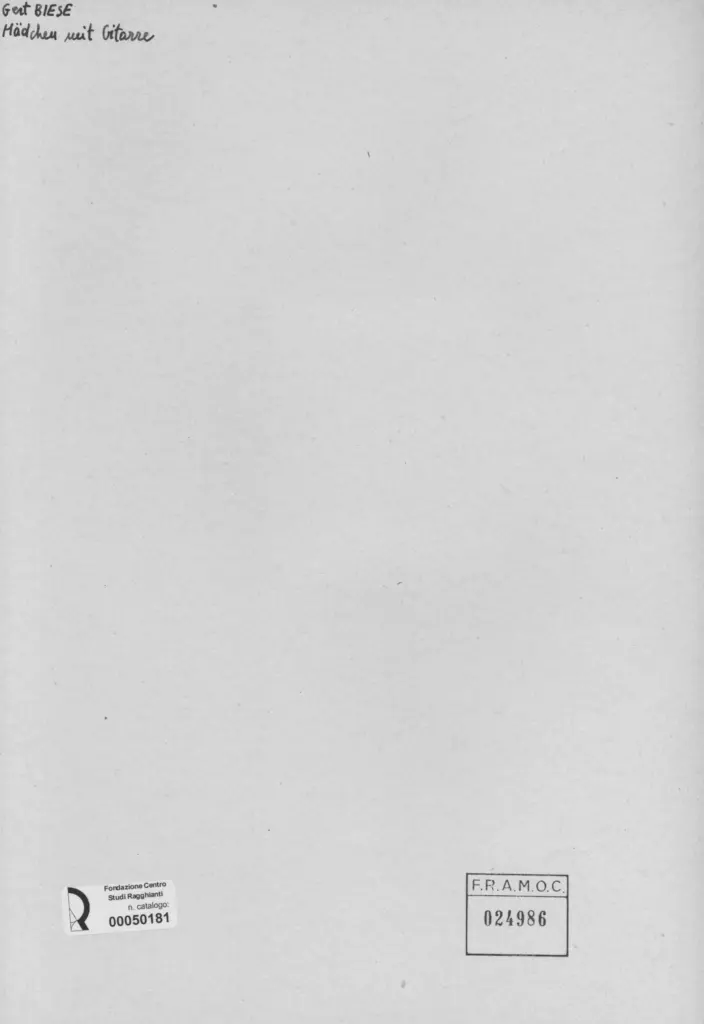 Anonimo , Biese, Gert - sec. XX - M&auml;dchen mit Chitarre , retro
