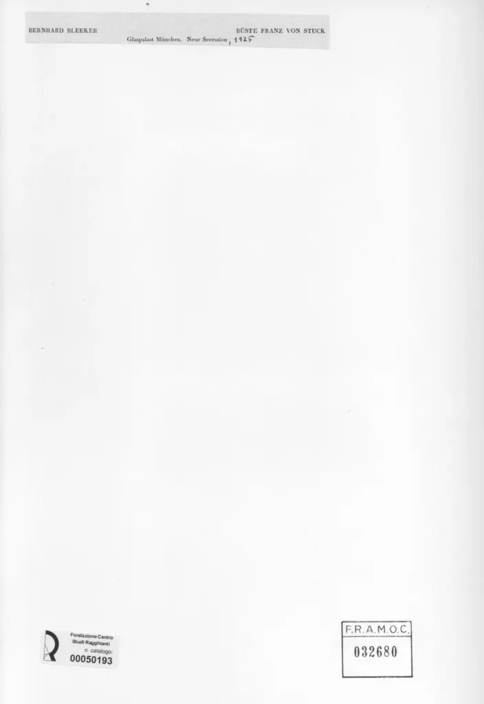 Anonimo , Bleeker, Bernhard - sec. XX - B&uuml;ste Franz von Suck , retro