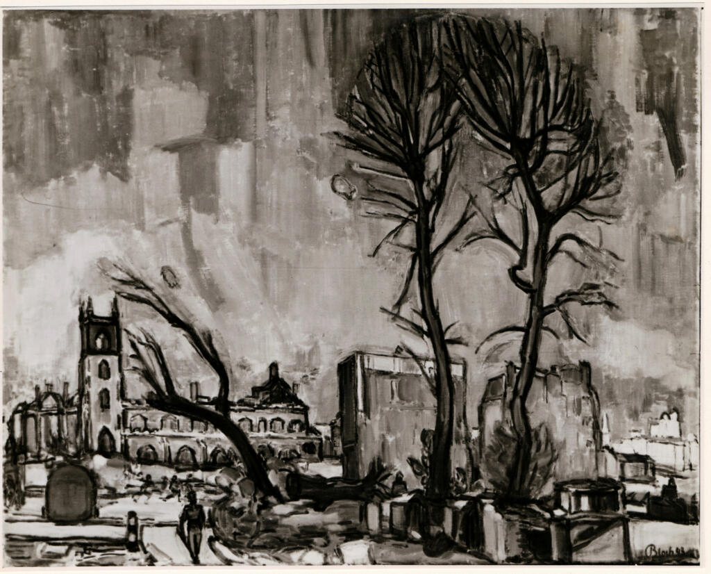 Anonimo , Bloch, Martin - sec. XX - Alberi abbronzati, City di Londra , fronte