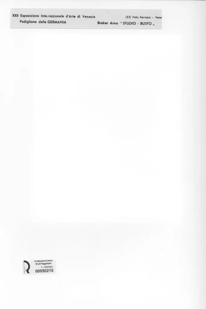 Fotografia Ferruzzi , Breker, Arno - sec. XX - Studio - Busto , retro