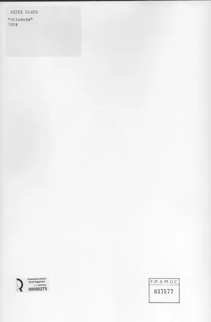 Anonimo , Claus, Fritz - sec. XX - Sitzende , retro