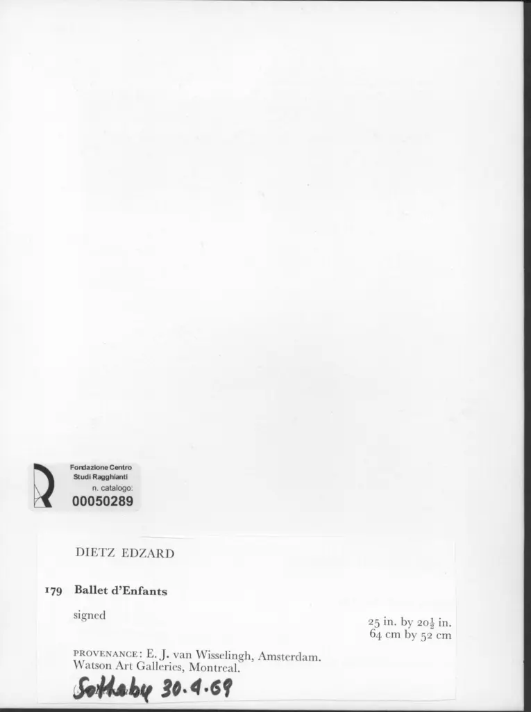 Anonimo , Dietz, Edgar - sec. XX - Ballet d'Enfants , retro
