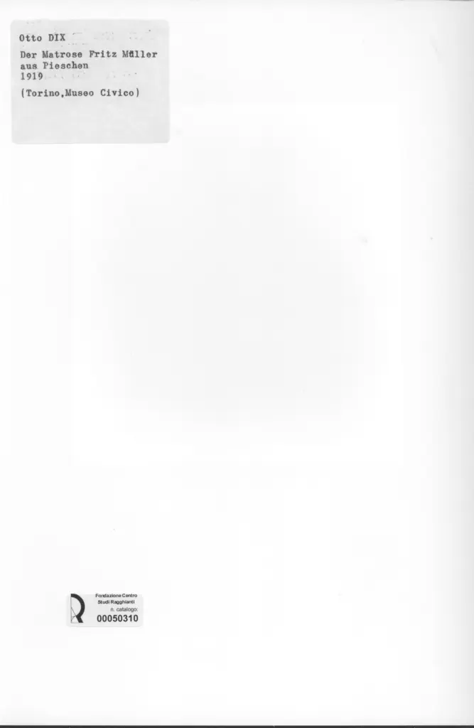 Anonimo , Dix, Otto - sec. XX - Der Matrose Fritz M&uuml;ller aus Pieschen , retro