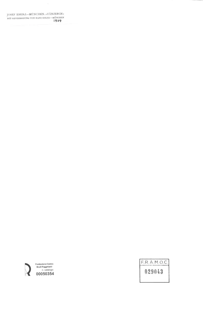 Anonimo , Eberz, Josef - sec. XIX/ XX - T&auml;nzerin , retro