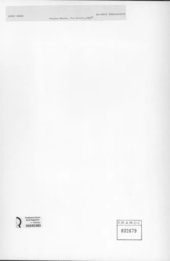 Anonimo , Eberz, Josef - sec. XX - Beatrice Mariagraete , retro