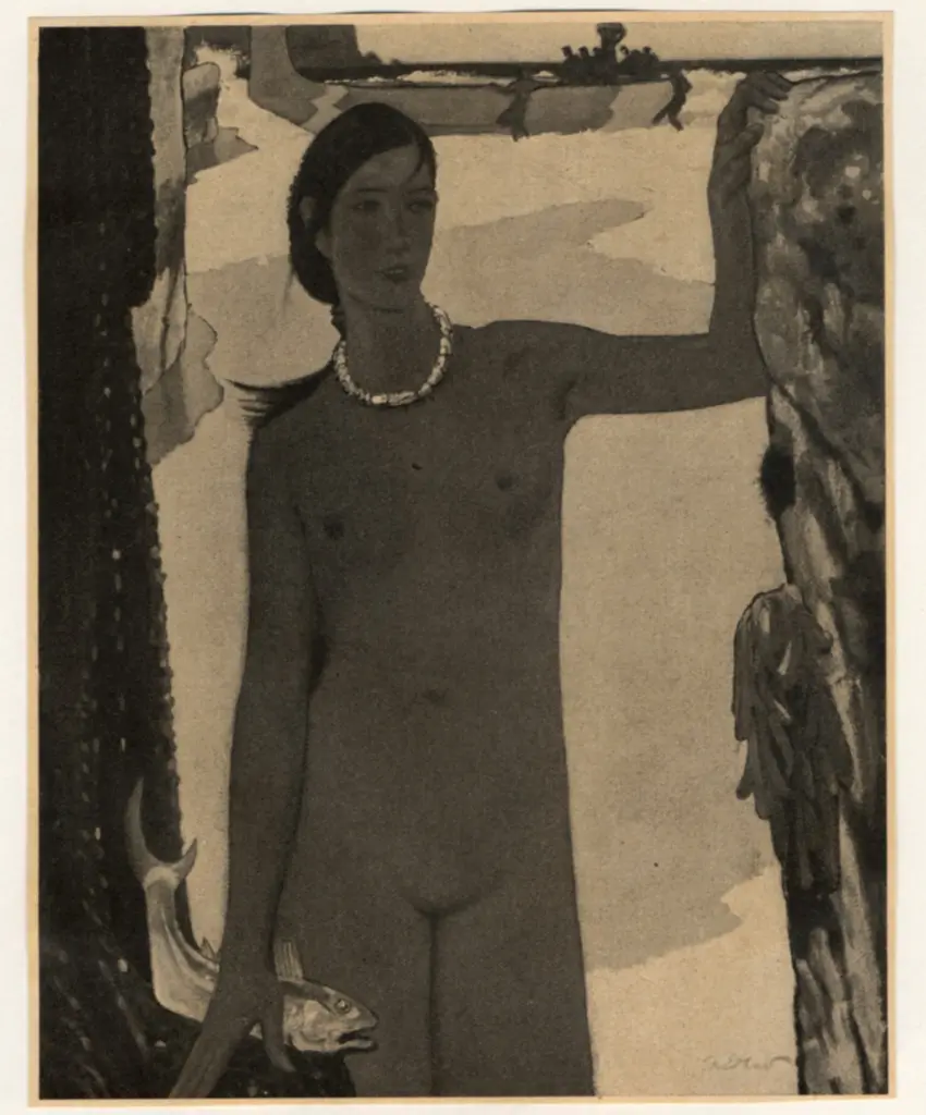 Anonimo , Erler, Fritz - sec. XX - M&auml;dchen am strand , fronte