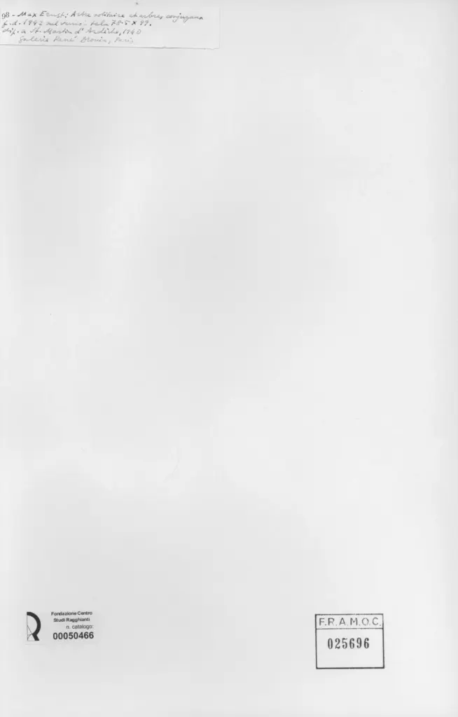 Anonimo , Ernst, Max - sec. XX - Arbre solitaire et arbre conjugaux , retro