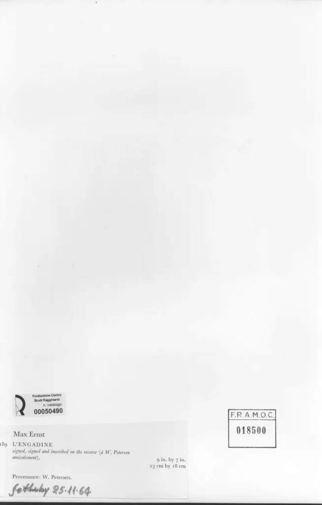 Anonimo , Ernst, Max - sec. XX - L'engadine , retro