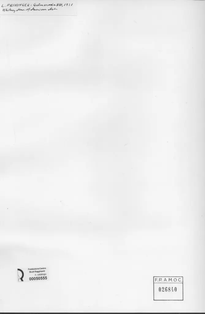 Anonimo , Feininger, Lyonel - sec. XX - Gelmeroda VIII , retro