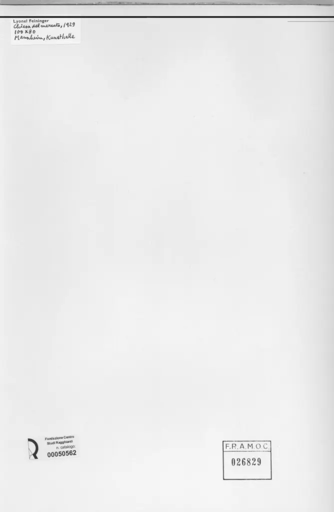 Anonimo , Feininger, Lyonel - sec. XX - Chiesa del mercato , retro