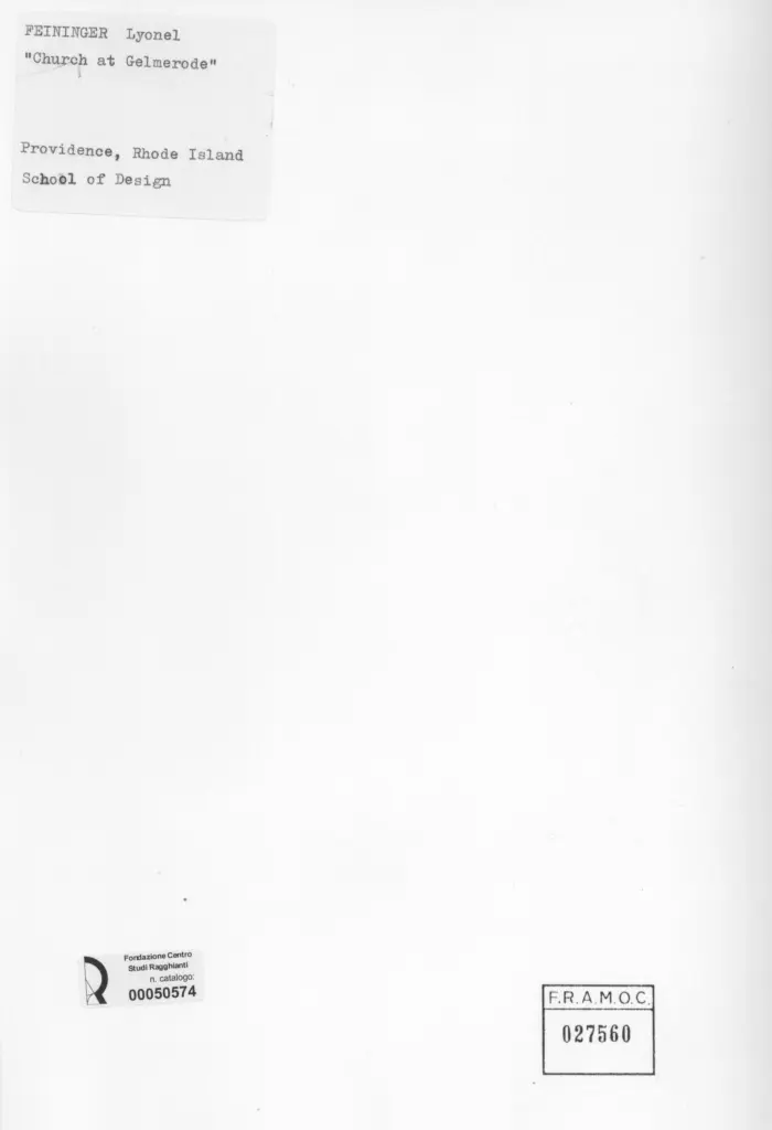 Anonimo , Feininger, Lyonel - sec. XX - Church at Gelmerode , retro