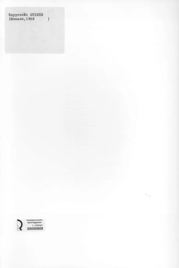 Anonimo , Geiger, Rupprecht sec. XX , retro