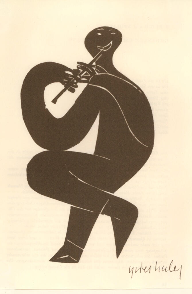 Grieshaber, Hap , - figura con flauto