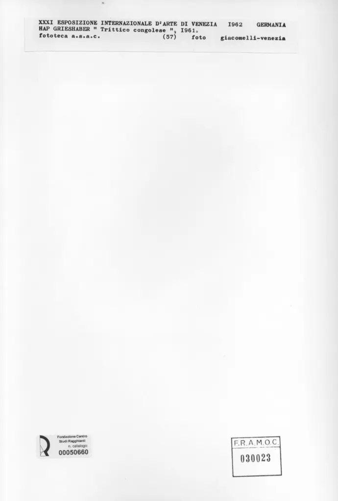 Giacomelli , Grieshaber, Hap; sec. XX , retro