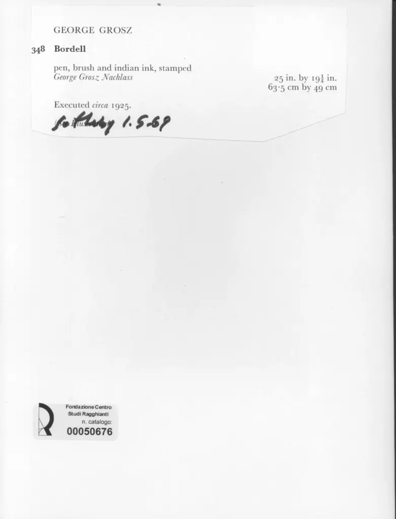 Anonimo , Grosz, George; sec. XX , retro