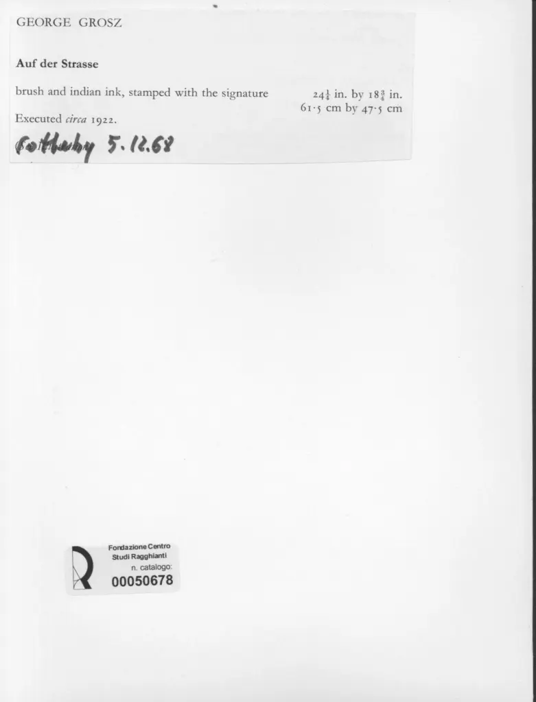 Anonimo , Grosz, George; sec. XX , retro
