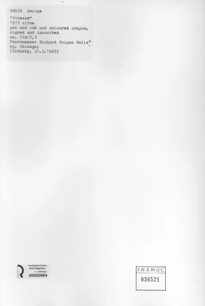 Anonimo , Grosz, George; sec. XX , retro