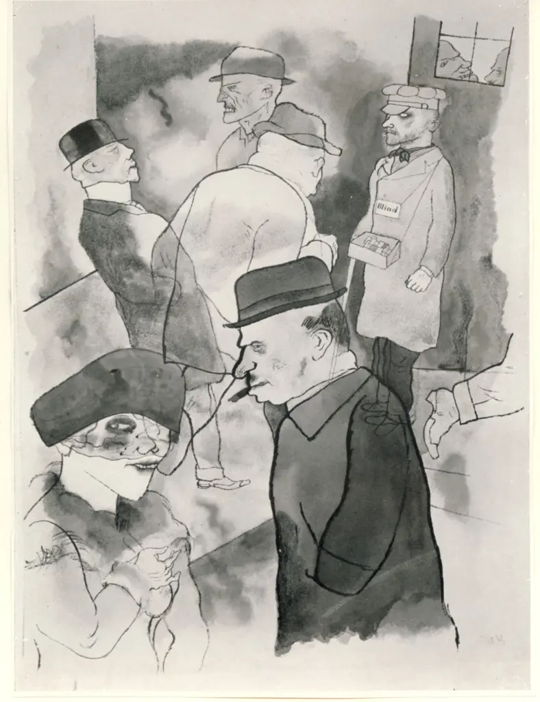 Grosz, George , Study of a man and a woman