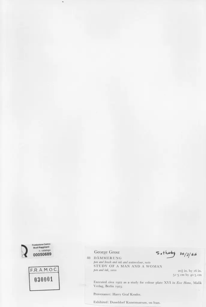 Anonimo , Grosz, George; sec. XX , retro