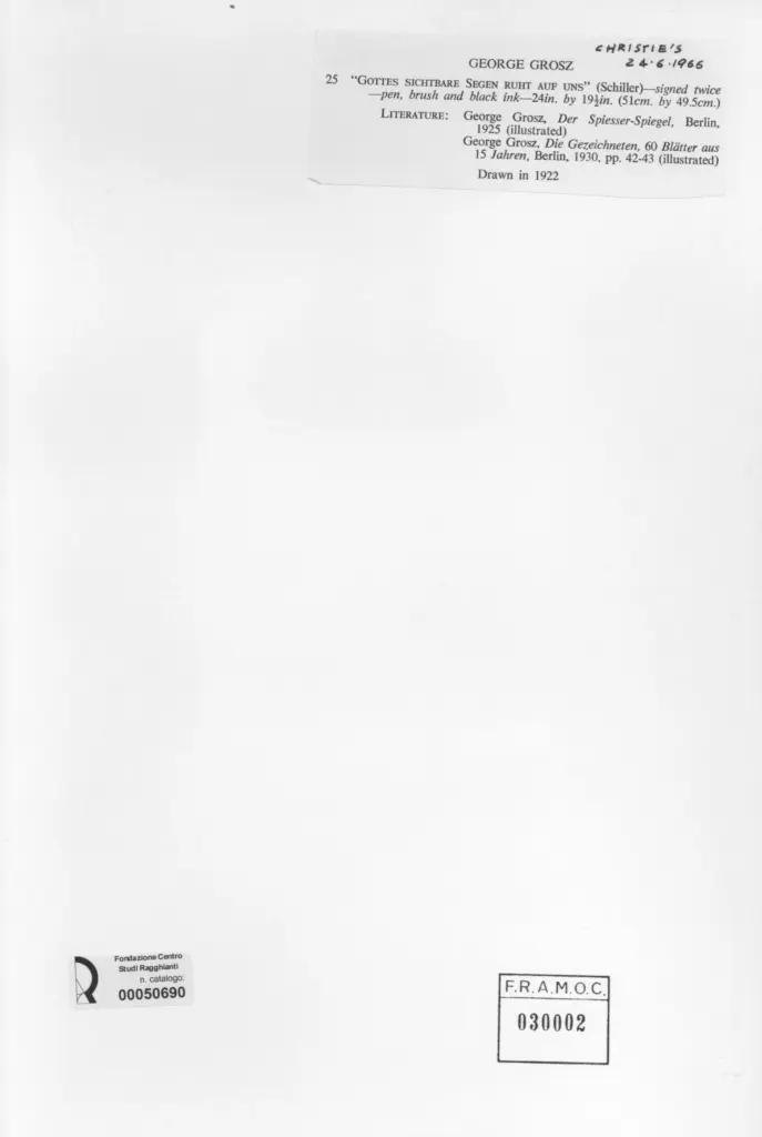 Anonimo , Grosz, George; sec. XX , retro