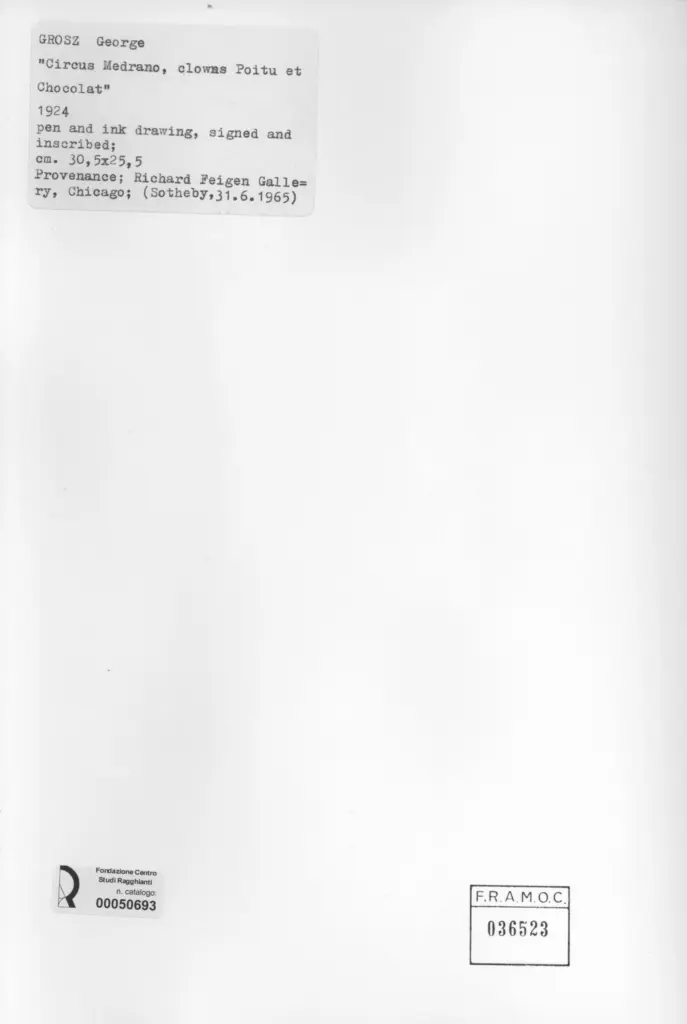 Anonimo , Grosz, George; sec. XX , retro