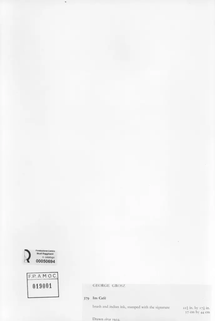 Anonimo , Grosz, George sec. XX , retro