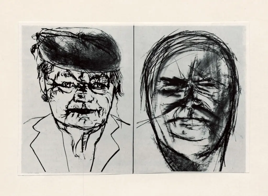 Hassebrauk, Ernst , - ritratto di dama con cappello e autoritratto, - ritratto di dama con cappello e autoritratto