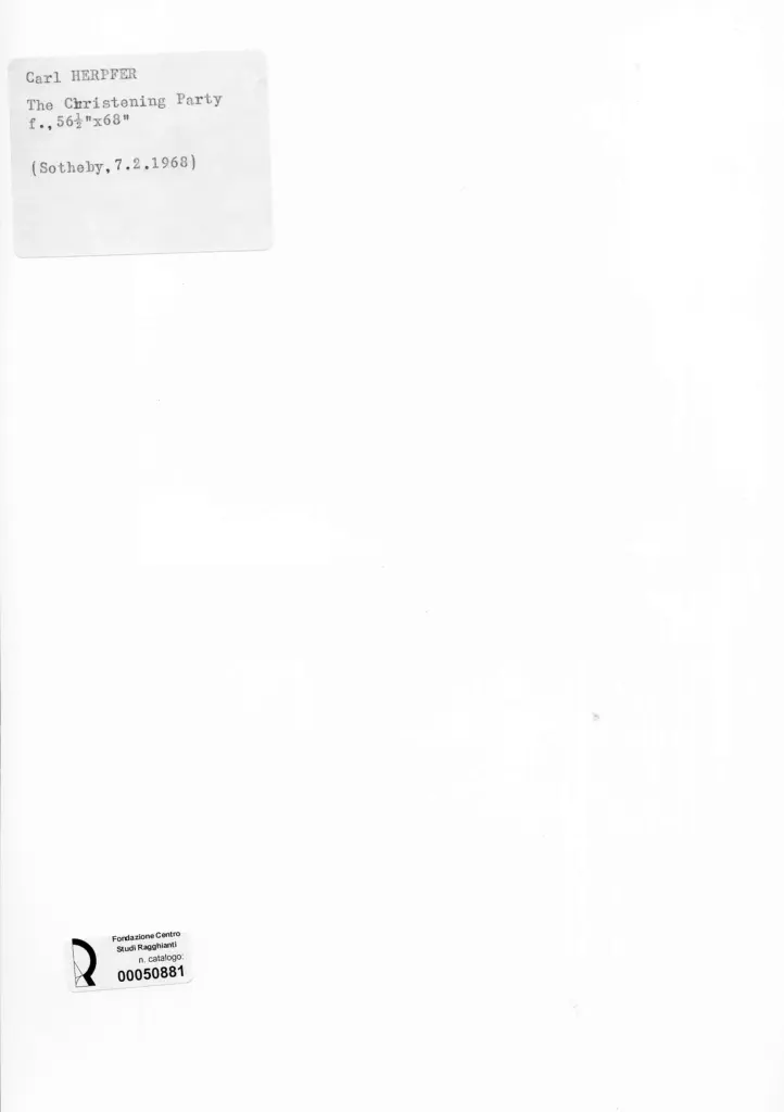 Anonimo , Herpfer, Carl - sec. XIX - La festa di Battesimo , retro