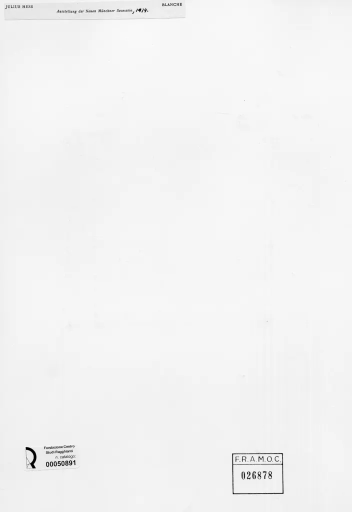 Anonimo , Hess, Julius - sec. XX - Blanche , retro