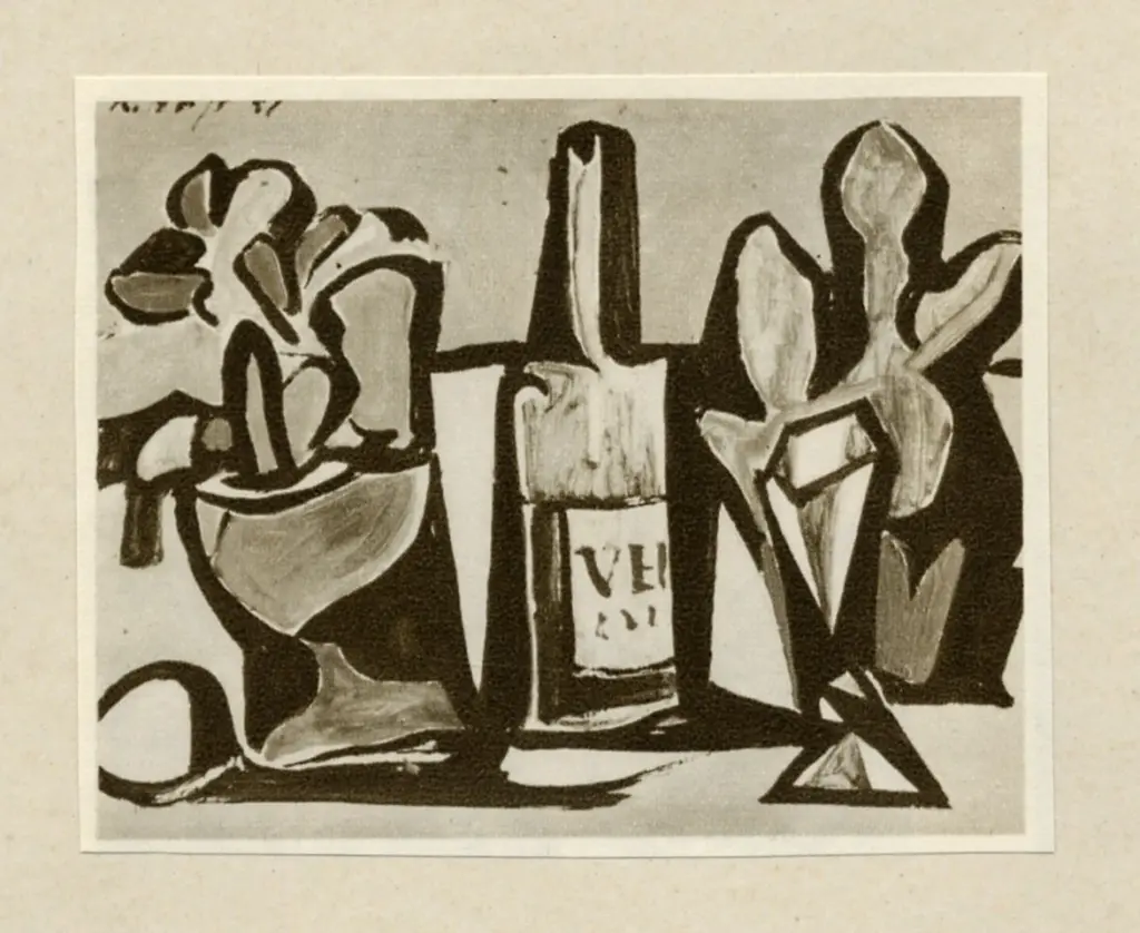 Anonimo , Hess, Reinhard - sec. XX - Natura morta con bottiglia , fronte