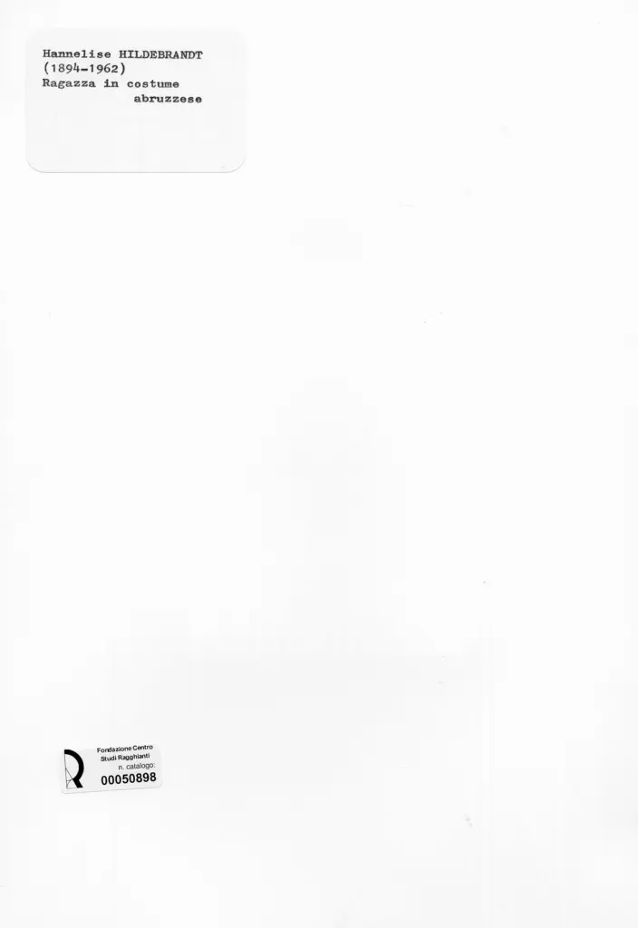Anonimo , Hildebrandt, Hannelise - sec. XX - Ragazza in costume abruzzese , retro