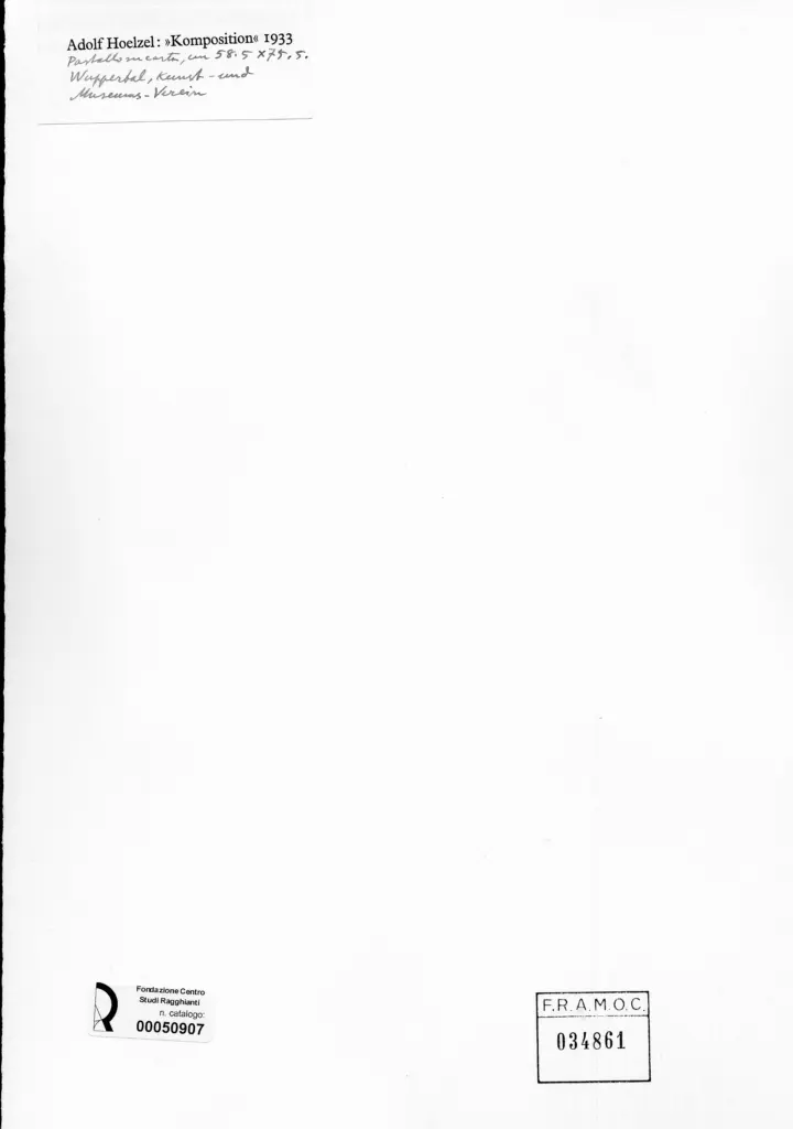 Anonimo , Hoelzel, Adolf - sec. XX - Composizione , retro