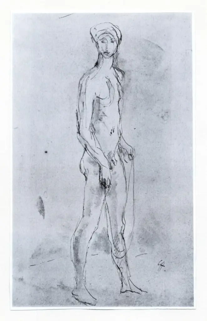 Anonimo , Hofer, Karl - sec. XX - Nudo in piedi , fronte