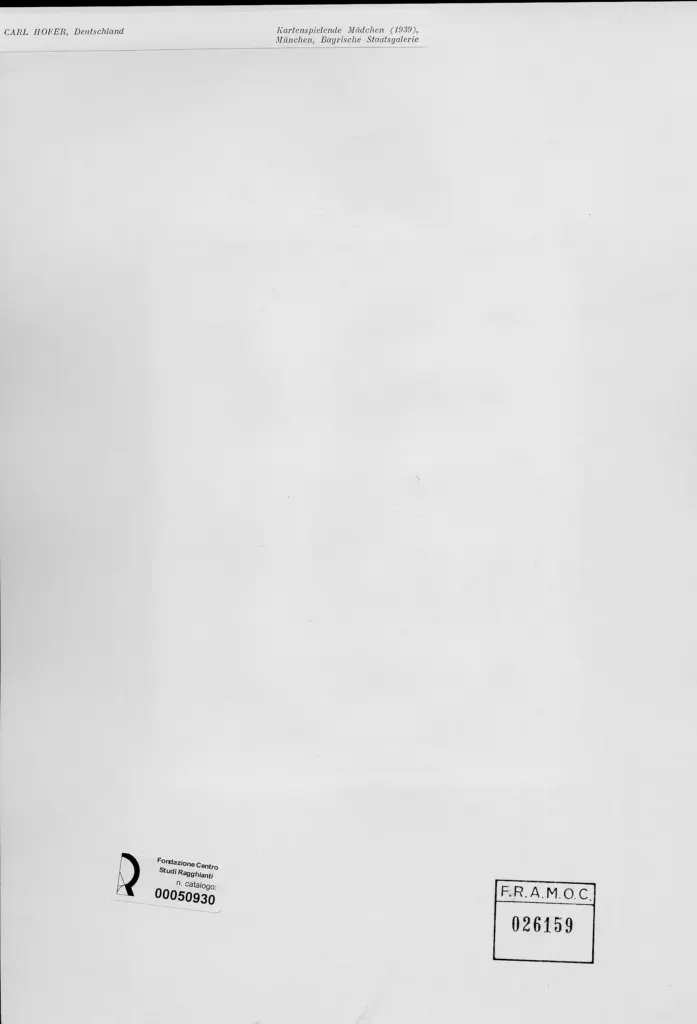 Anonimo , Hofer, Karl - sec. XX - Giocatrici di carte , retro