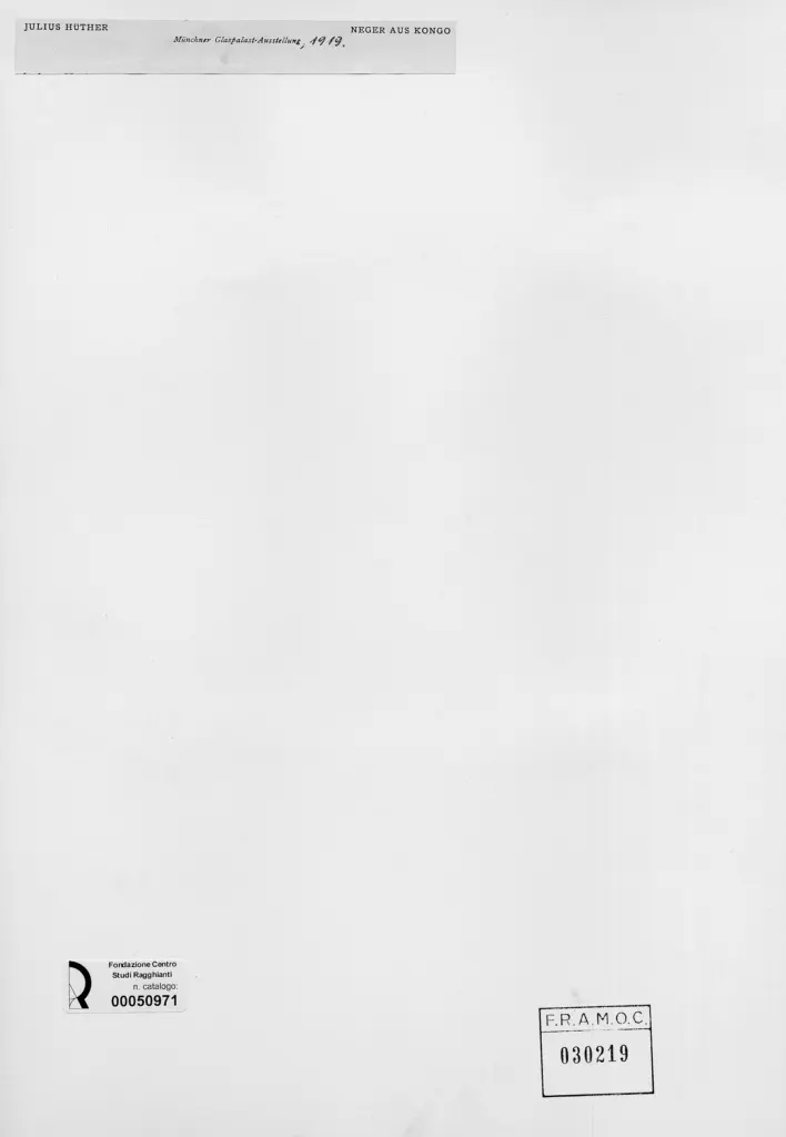 Anonimo , H&uuml;ther, Julius - sec. XX - Nero del Congo , retro