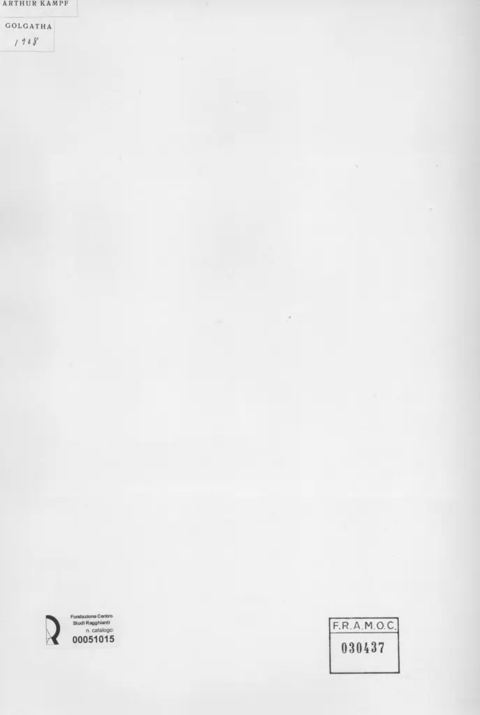 Anonimo , Von Kalckreuth, Leopold - sec. XX - Golghata , retro