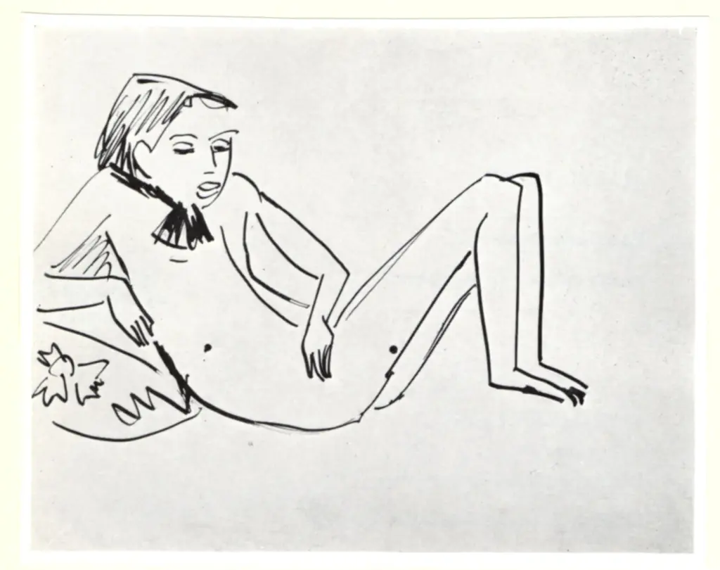 Anonimo , Kirchner, Ernst Ludwig - sec. XX - Sitzender Art , fronte