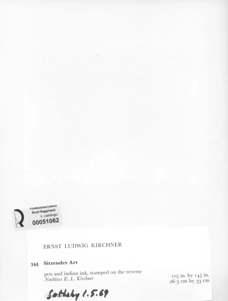 Anonimo , Kirchner, Ernst Ludwig - sec. XX - Sitzender Art , retro