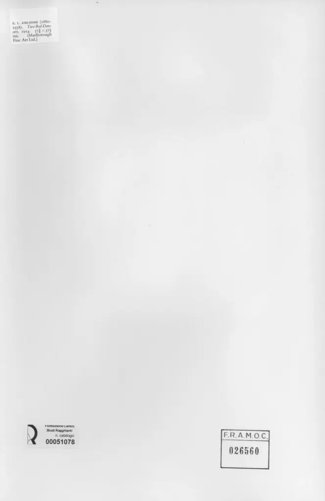 Anonimo , Kirchner, Ernest Ludwig - sec. XX - Two red dancers , retro