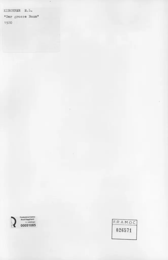 Anonimo , Kirchner, Ernest Ludwig - sec. XX - Der grosse Baum , retro