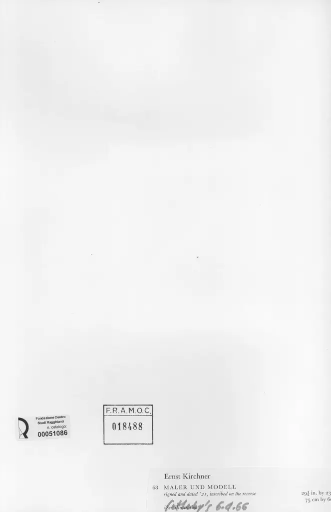 Anonimo , Kirchner, Ernest Ludwig - sec. XX - Maler und modell , retro