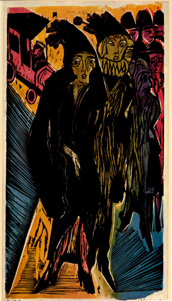 Anonimo , Kirchner, Ernest Ludwig - sec. XX - Due signore per la strada , fronte