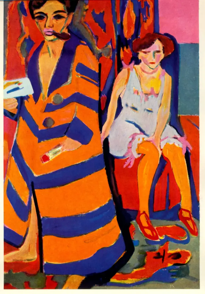 Kirchner, Ernest Ludwig , Selbstbildnis mit modell