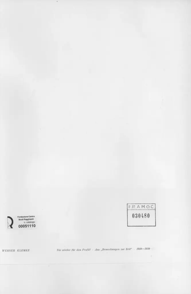 Anonimo , Klemke, Werner sec. XX , retro