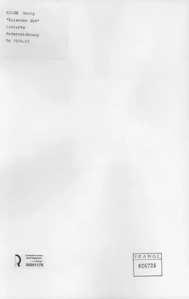 Anonimo , Kolbe, Georg - sec. XX - Kniender Akt , retro